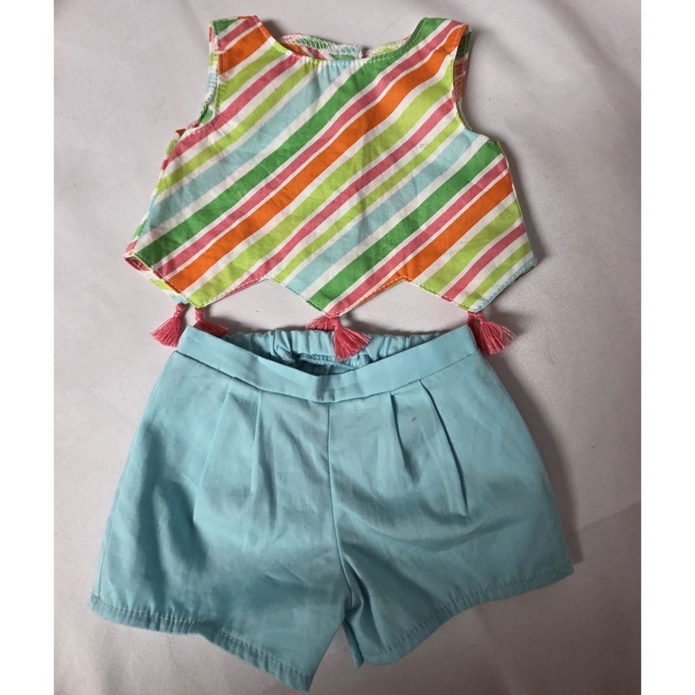 American Girl Doll Melody Play Outfit Retired BeForever Striped Tassel Shorts